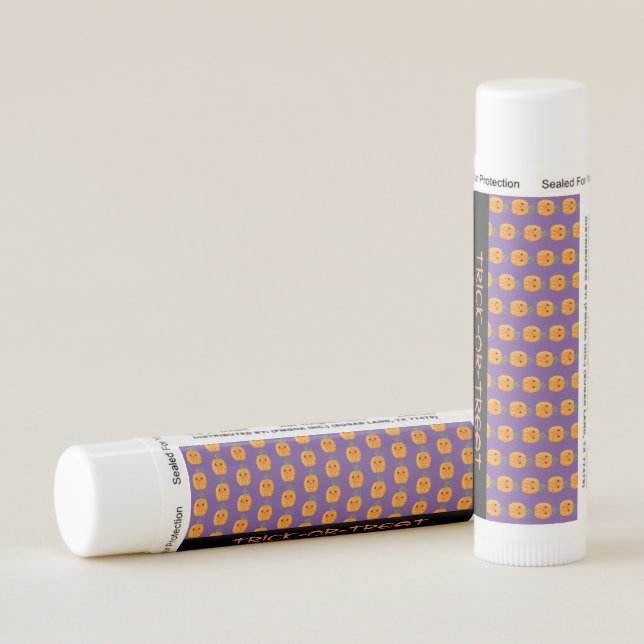 Cute Pumpkin Pattern Thank You Halloween Party Lip Balm (Rotated Right)