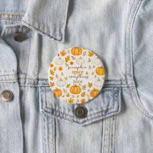 Cute Pumpkin Pattern Thanksgiving Button
