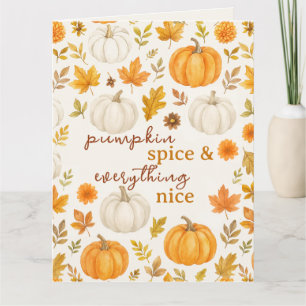 Cute Pumpkin Pattern Thanksgiving Card