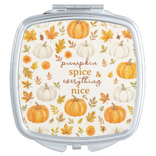 Cute Pumpkin Pattern Thanksgiving Compact Mirror