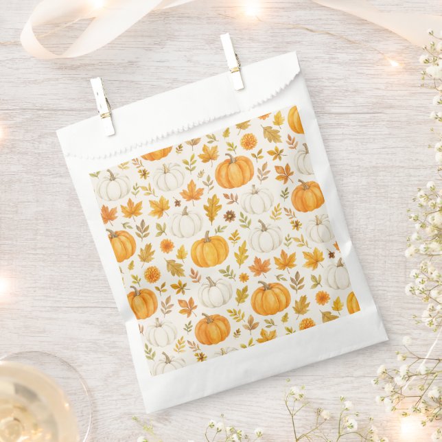 Cute Pumpkin Pattern | Thanksgiving  Favor Bag (Clipped)