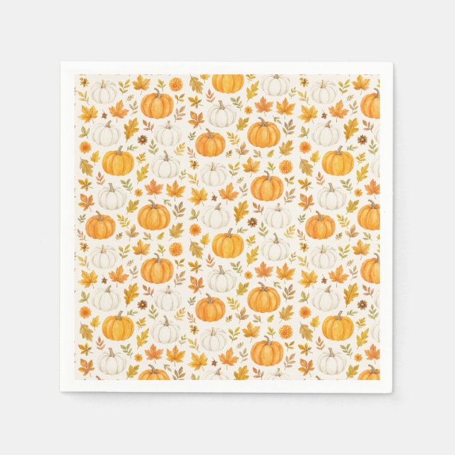 Cute Pumpkin Pattern | Thanksgiving  Napkins (Front)