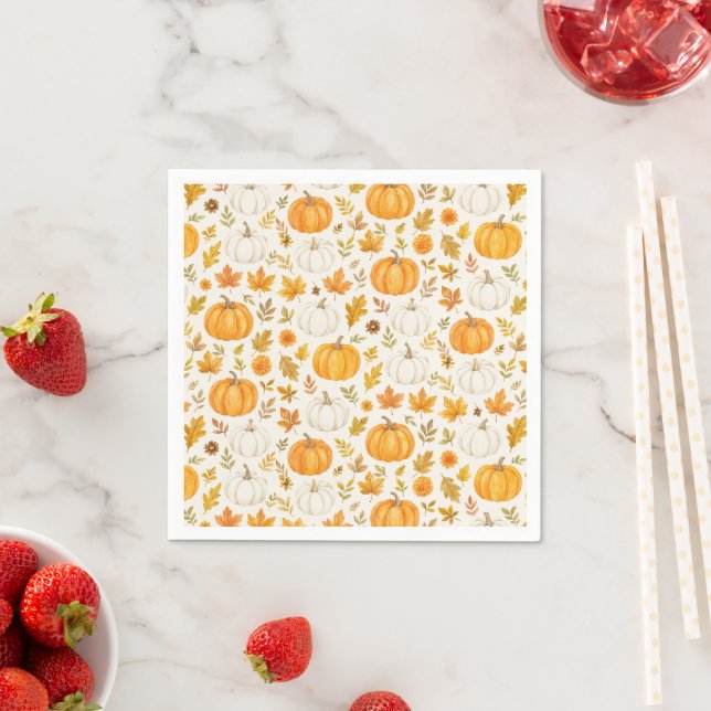 Cute Pumpkin Pattern | Thanksgiving  Napkins (Insitu)