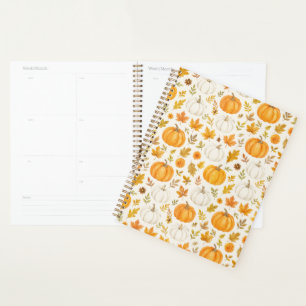 Cute Pumpkin Pattern Thanksgiving Planner
