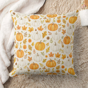 Cute Pumpkin Pattern Thanksgiving Throw Pillow
