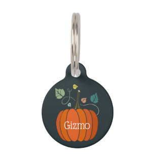 Cute Pumpkin Personalized Pet ID Tag