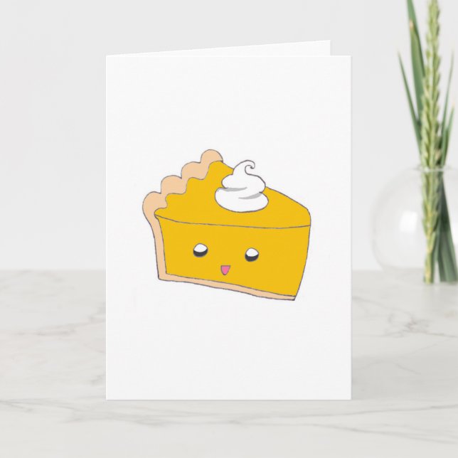 Cute Pumpkin Pie Slice Card (Front)