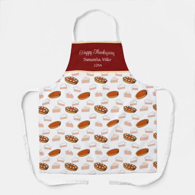 Cute Pumpkin Pies Pattern Thanksgiving Girly Gift  Apron (Front)