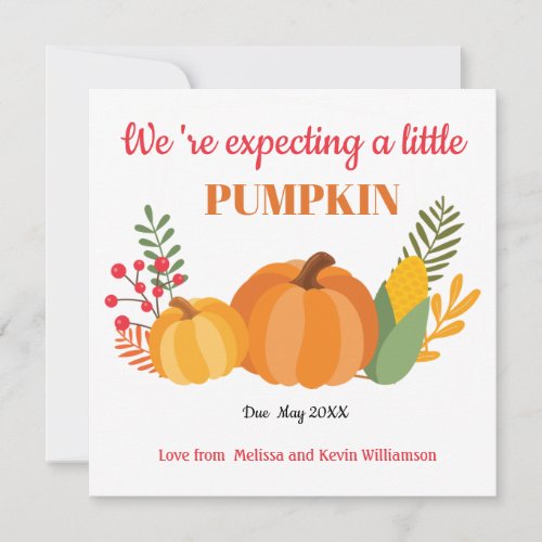 Cute Pumpkin Pregnancy Announcement