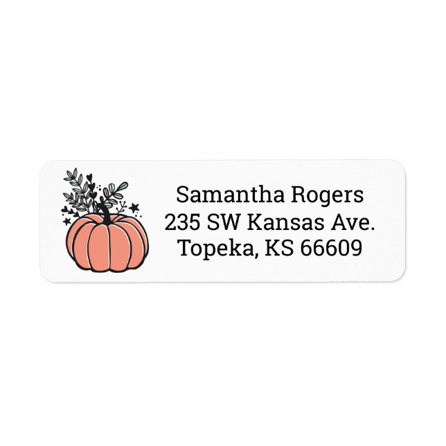Cute Pumpkin Return Address Labels (Front)