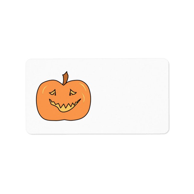 Cute Pumpkin, Smiling. Halloween. Label (Front)