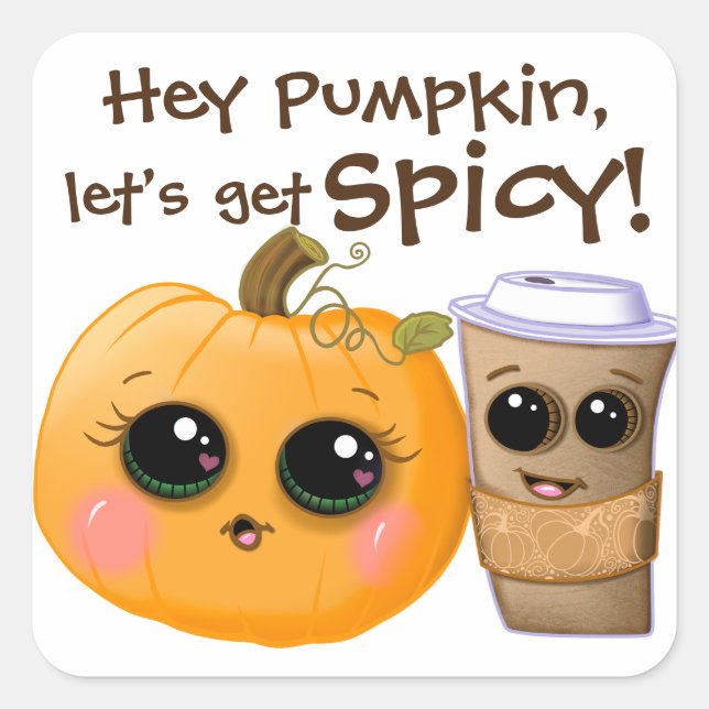 Cute Pumpkin Spice Coffee Fall Stickers (Front)