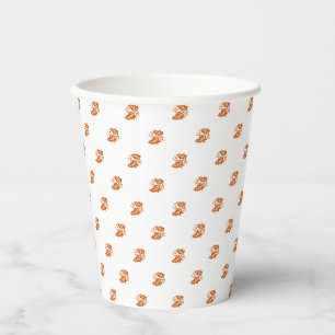 Cute pumpkin spice fall foliage leaf pattern paper cups