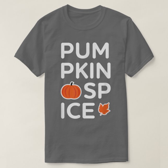 Cute Pumpkin Spice Letters Fall Drink Autumn Orang T-Shirt (Design Front)