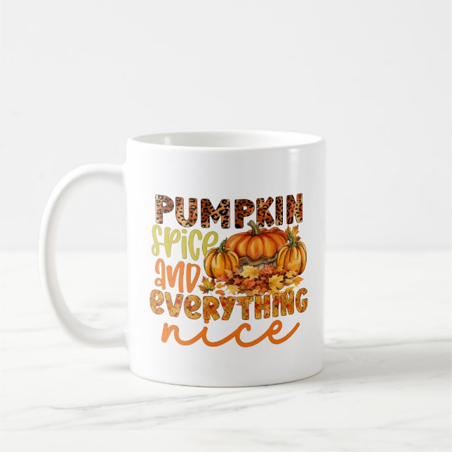 Cute pumpkin spice word art  coffee mug (Left)
