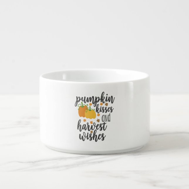 Cute pumpkin spices kisses and harvest wishes bowl (Center)