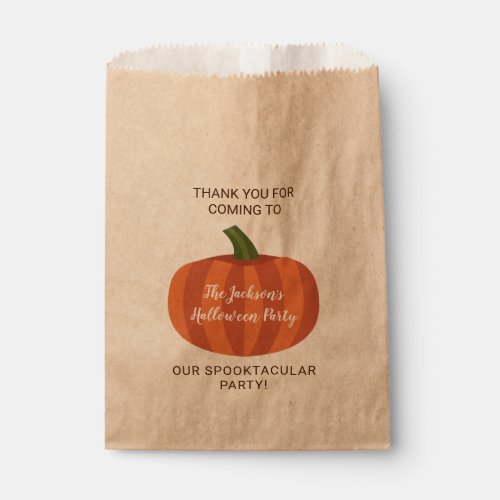 Cute Pumpkin Spooktacular Halloween Party Favor Bag
