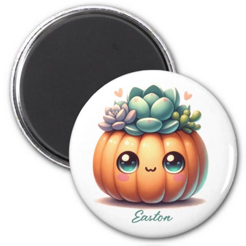 Cute Pumpkin Succulent Planter Magnet