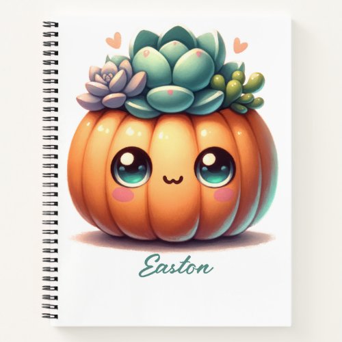 Cute Pumpkin Succulent Planter Notebook
