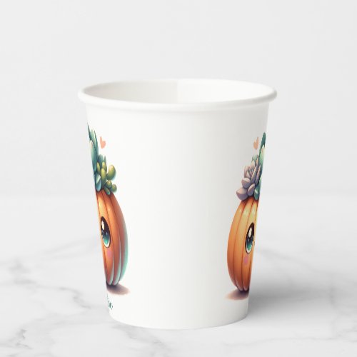 Cute Pumpkin Succulent Planter Paper Cups