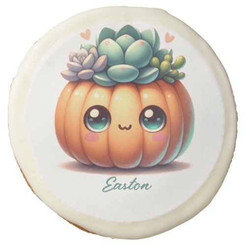 Cute Pumpkin Succulent Planter Sugar Cookie