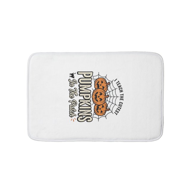 Cute Pumpkin Teacher Halloween Design_1 Bath Mat (Front)