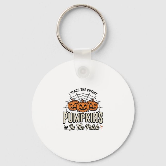 Cute Pumpkin Teacher Halloween Design_1 Keychain (Front)