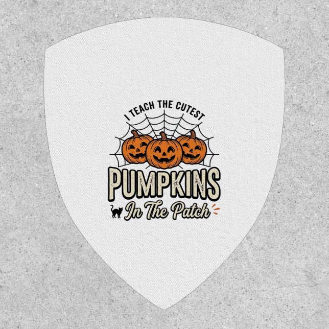 Cute Pumpkin Teacher Halloween Design_1 Patch (Front)