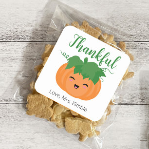 Cute Pumpkin Thanksgiving Gift Sticker & Labels