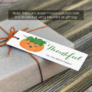 Cute Pumpkin Thanksgiving Gift Tag (front & Back)
