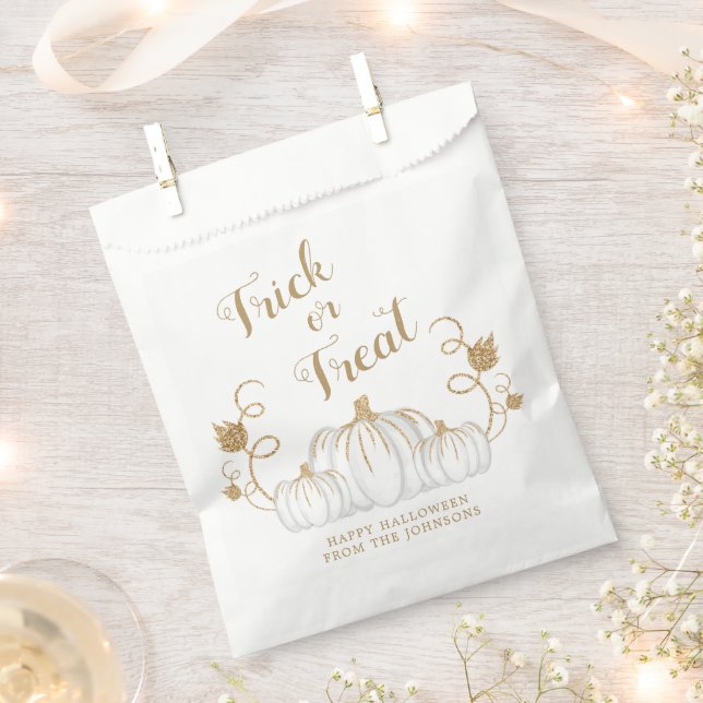 Cute Pumpkin Trick Or Treat Halloween  Favor Bag (Clipped)