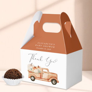 Cute Pumpkin Truck Baby Shower Thank You Favor Boxes