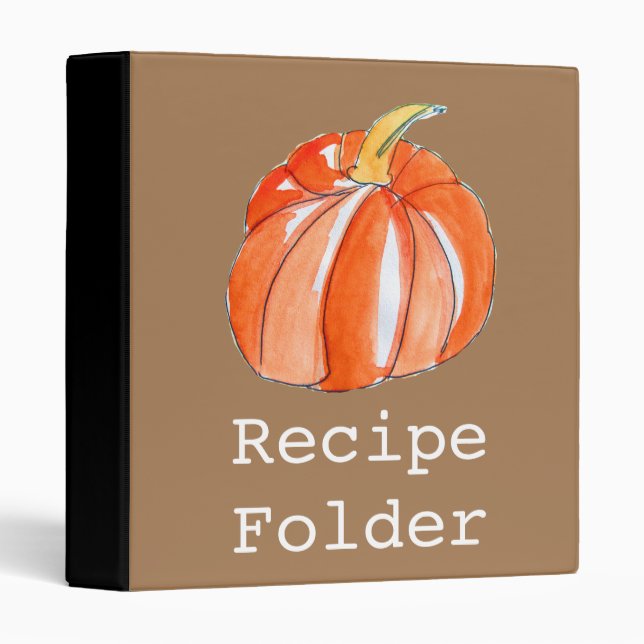 Cute Pumpkin vegetable Autumn fall 3 Ring Binder (Front/Spine)