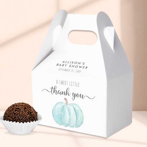 Cute Pumpkin Watercolor Baby Boy Shower Thank You Favor Boxes