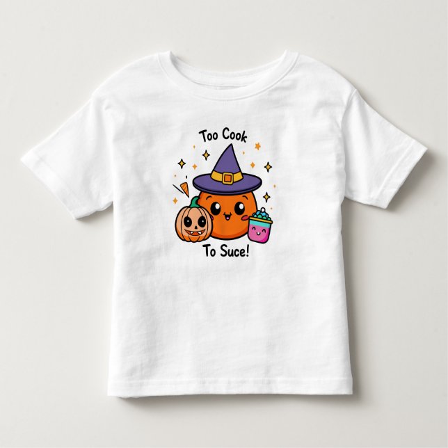 Cute Pumpkin Witch Halloween Vector Art Toddler T-shirt (Front)