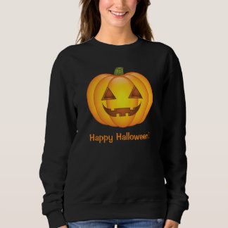 Cute Pumpkin With Happy Halloween Text Sweatshirt