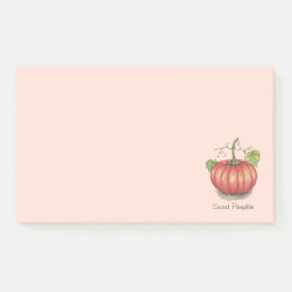 Cute Pumpkin With Vines In Watercolor Post-it Notes