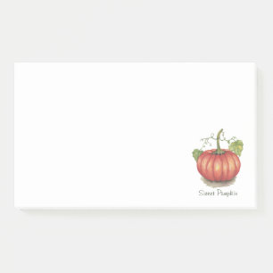 Cute Pumpkin With Vines In Watercolor Post-it Notes