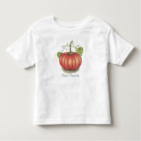 Cute Pumpkin With Vines In Watercolor Toddler T-shirt