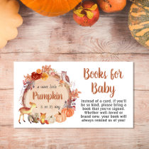 Cute Pumpkin Woodland Books For Baby Shower Enclosure Card