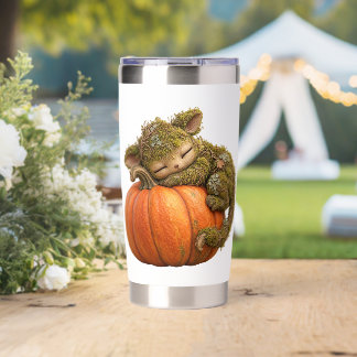 Cute Pumpkin Woodland Creature Mug Insulated Tumbler