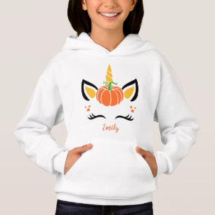 Cute Pumpking Thanksgiving Halloween Unicorn Hoodie