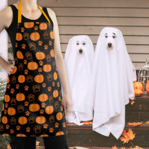 Cute Pumpkins and Paws Halloween Black Orange