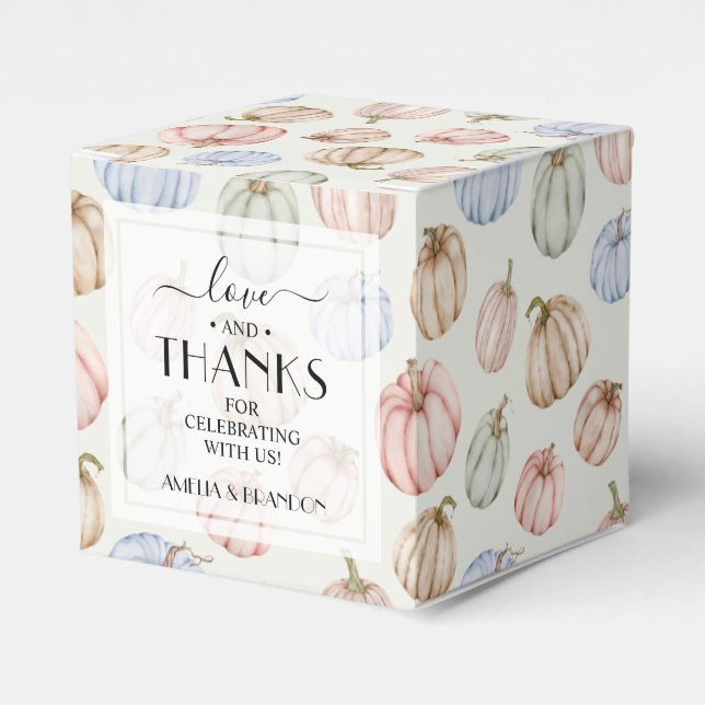 Cute Pumpkins Gender Neutral Baby Shower Favor Boxes (Front Side)