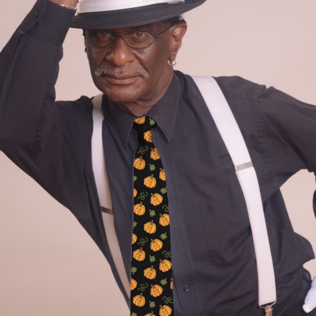 Cute Pumpkins Halloween Black Neck Tie (Creator Uploaded)
