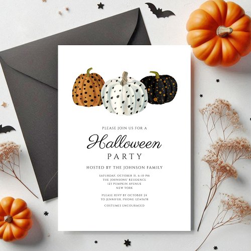 Cute Pumpkins Halloween Invitation