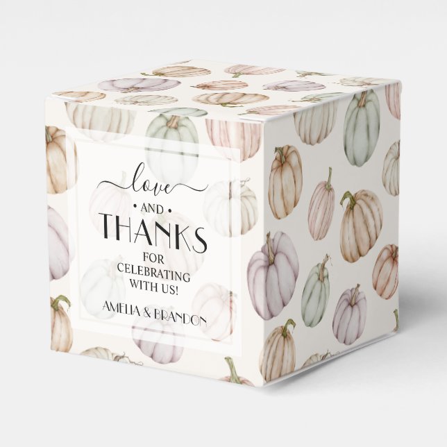 Cute Pumpkins Neutral Baby Shower Favor Boxes (Front Side)
