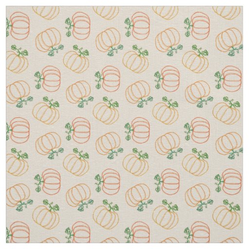 Cute Pumpkins Pattern Fall Autumn Thanksgiving Fabric