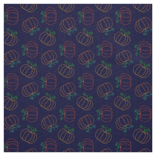 Cute Pumpkins Pattern Fall Autumn Thanksgiving Fabric (Swatch)