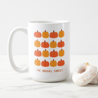 Cute Pumpkins Personalized Family Harvest Season Coffee Mug
